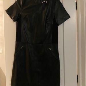 Black halogen leather dress - fits big